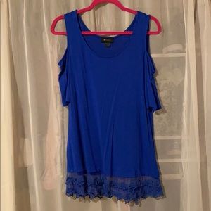 AB Studio Cold Shoulder Short Sleeve Shirt